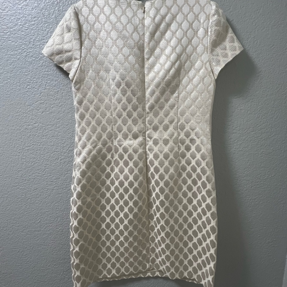 Maggy London Cream Mini Dress with Embellished Neckline - Picture 5 of 5